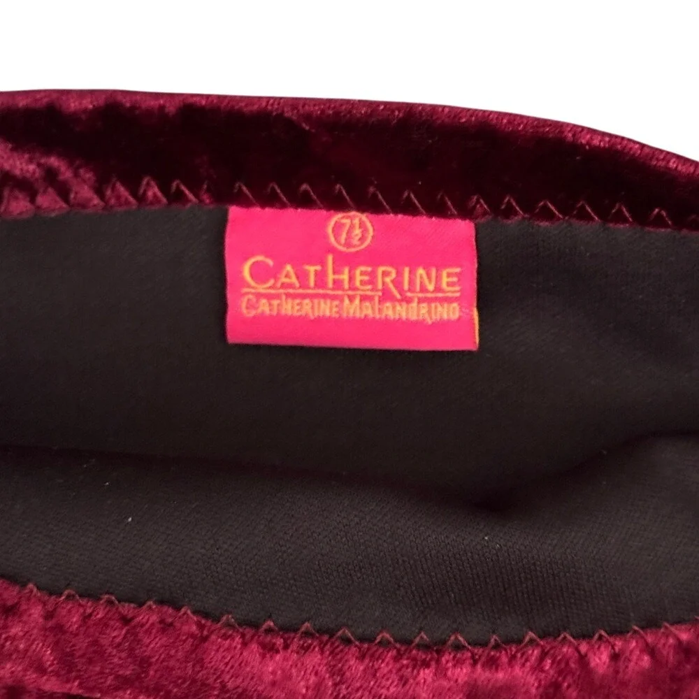 Catherine Malandrino Over‎ The Knee Velvet Boots Burgundy Tie Back Heeled 7.5